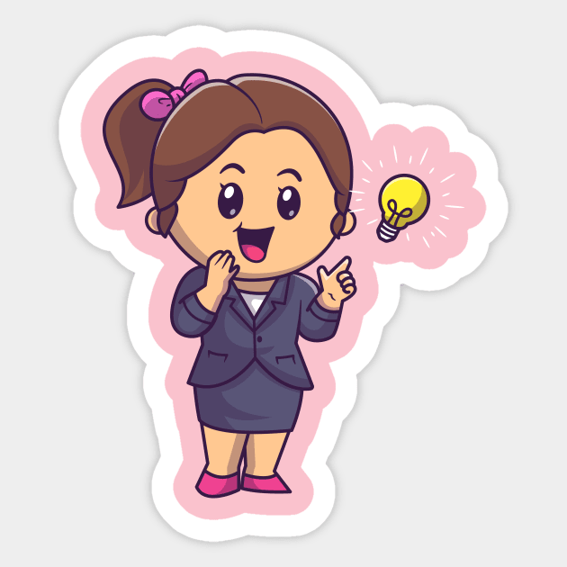 Cute Woman Get An Idea Cartoon Sticker by Catalyst Labs